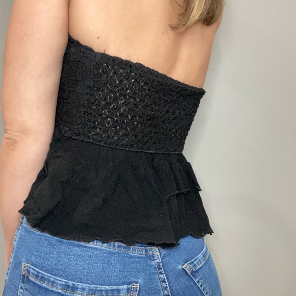 Free People black lace tub top tank for summer crop top trendy - Picture 3 of 3